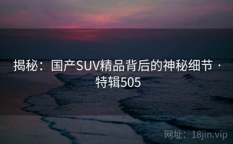 揭秘：国产SUV精品背后的神秘细节 · 特辑505