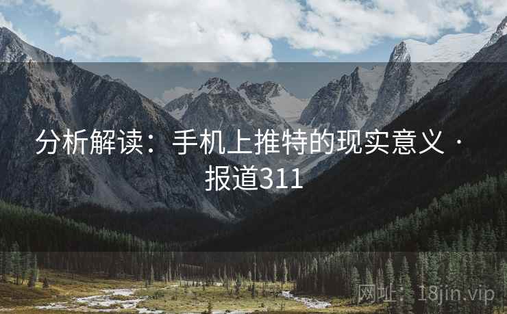 分析解读：手机上推特的现实意义 · 报道311